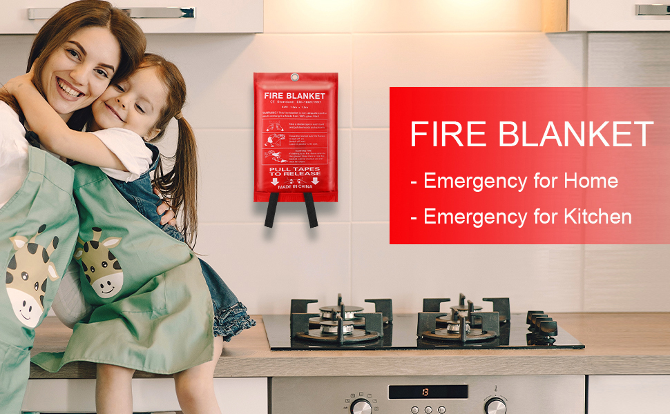 Emergency Fire Blanket for Home and Kitchen 4 Pack 3.3ft Fire
