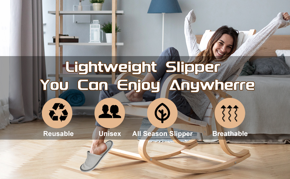 Cosysparks Portable Travel Slippers, Non-Disposable Hotel Slippers Reusable Spa Flight Anti-Slip Indoor House 19 hotel slippers large