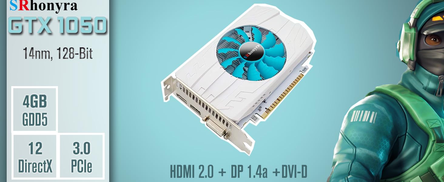 SRhonyra GTX 1050 4GB gaming graphics card