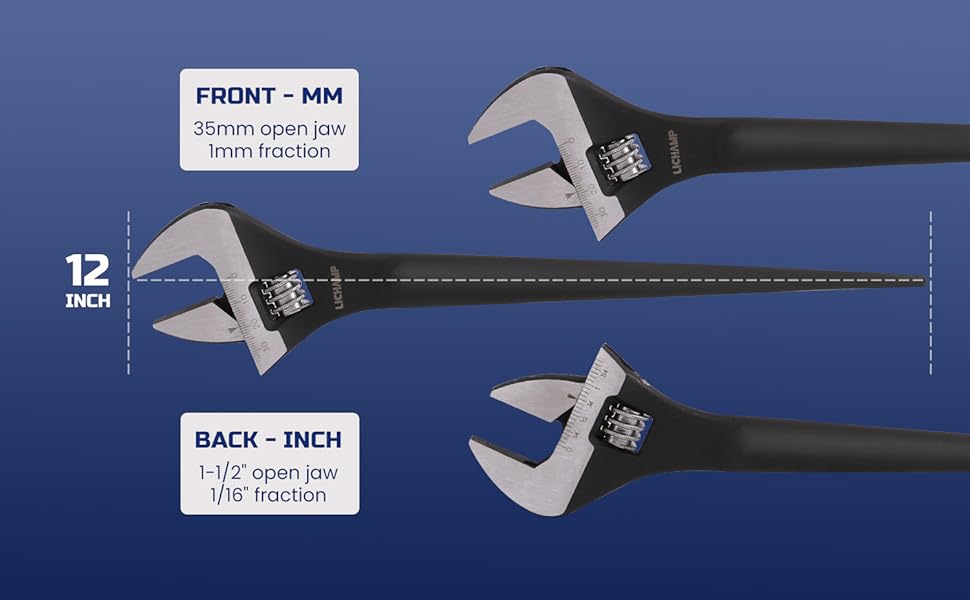 Lichamp 12Inch Adjustable Construction Spud Wrench