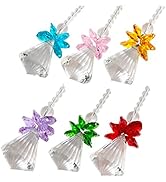 rockcloud Hanging Clear Crystal Point Prism Glass Jingle Bell Holiday Decorations Christmas Tree ...