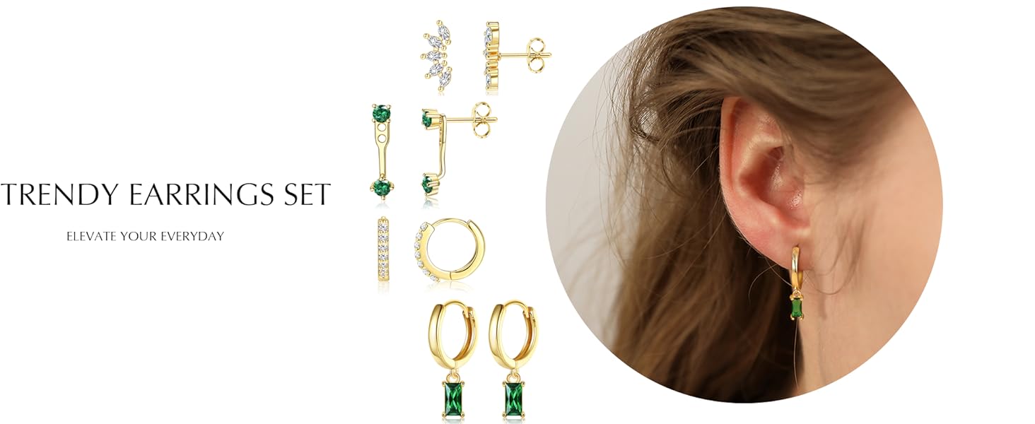 emeralds dangle earrings