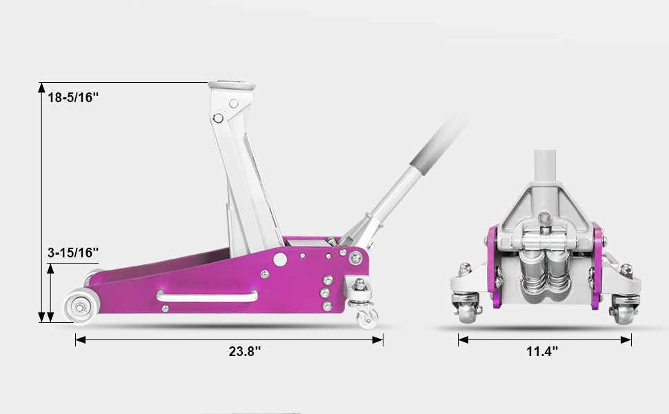 Torin Hydraulic Low Profile Aluminum and Steel Racing Floor Jack Quick Lift Pump, 2.5 Ton (5,000 lb)