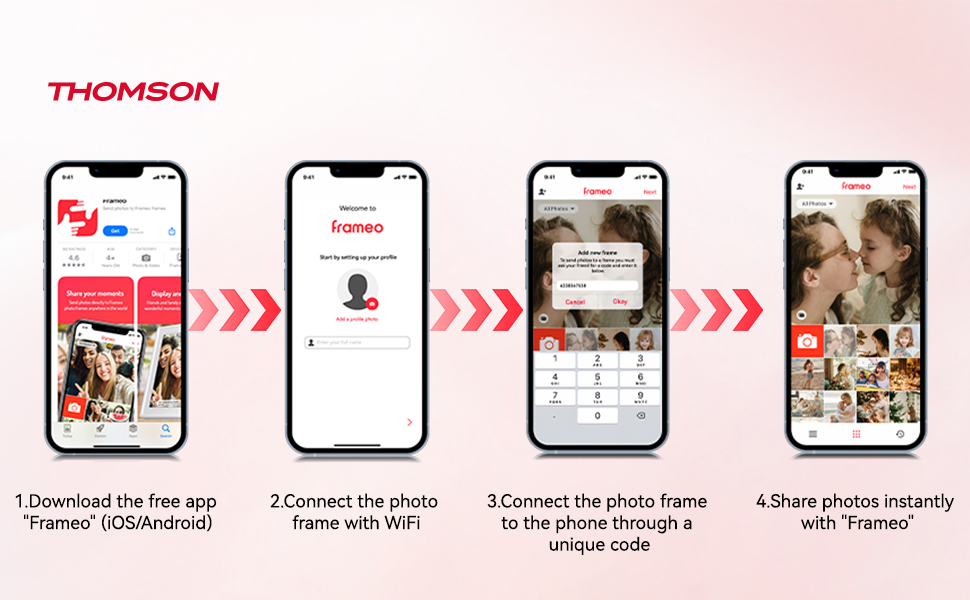 Frameo Digital Picture Frame, Digital Photo Frame WiFi