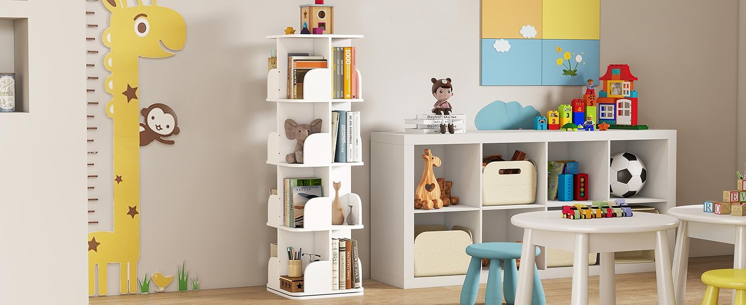 rotating bookshelf tower kids spinning rotating bookcase book shelves