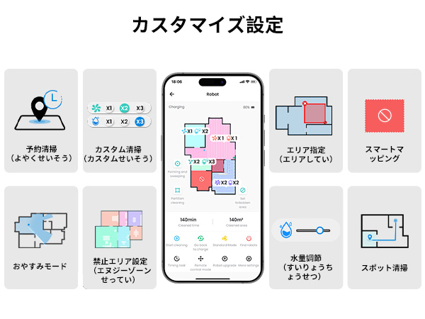 Lefant M2 ロボット掃除機 水拭き両用 自動充電 アプリ＆Alexa対応 Amazon | Lefant M2 ロボット掃除機 水拭き両用 「エリア指定可