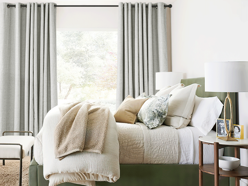 thick linen blackout curtains for winter bedroom living room window