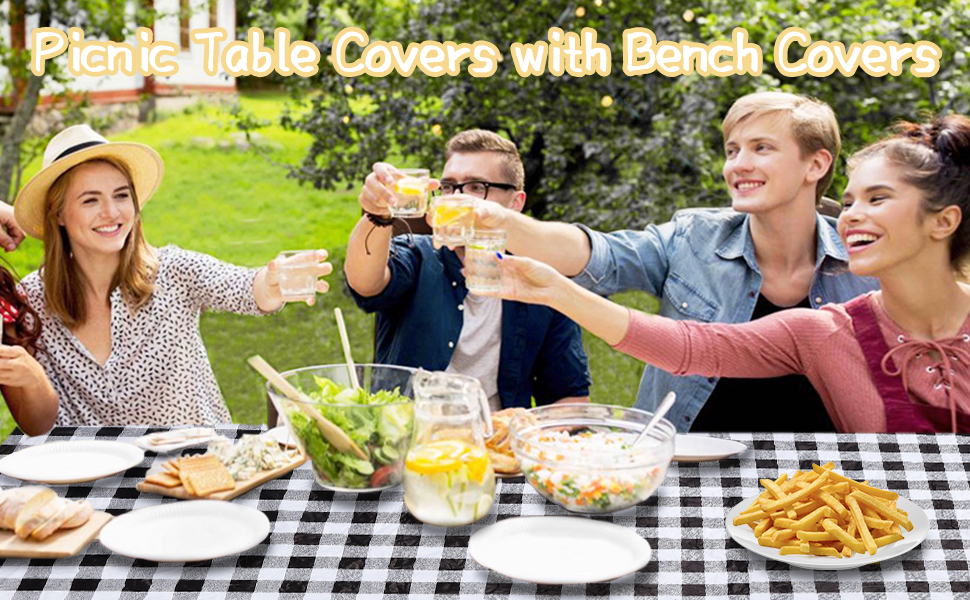 Outdoor Picnic Table Covers with Bench Covers Set