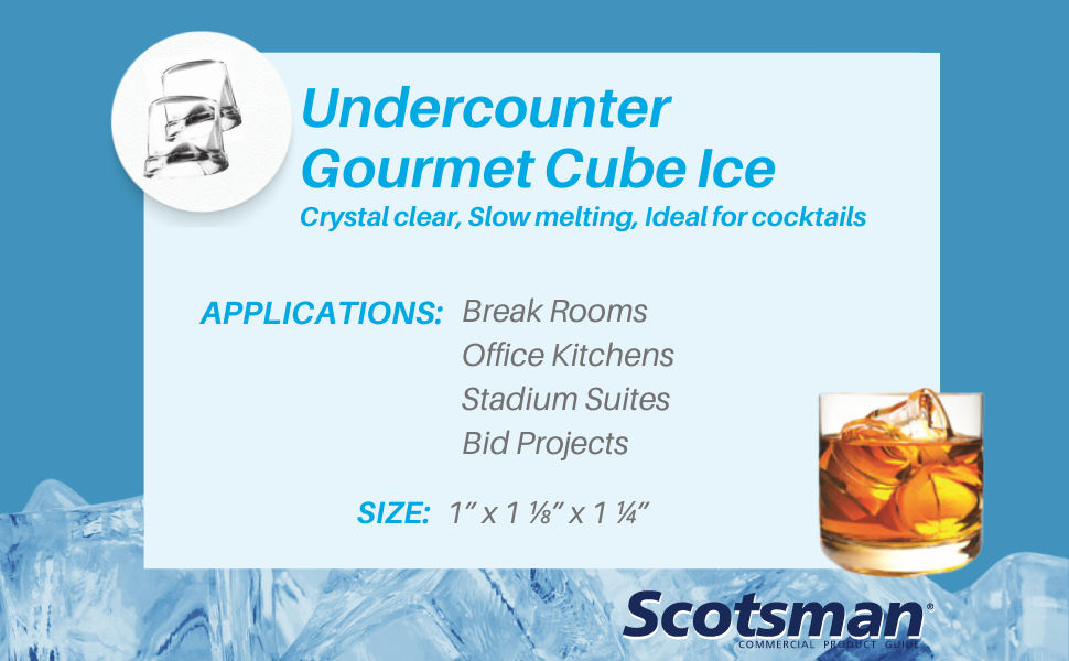  slow-melting cube that is perfect for bar use, server stations, office suites and breakrooms.