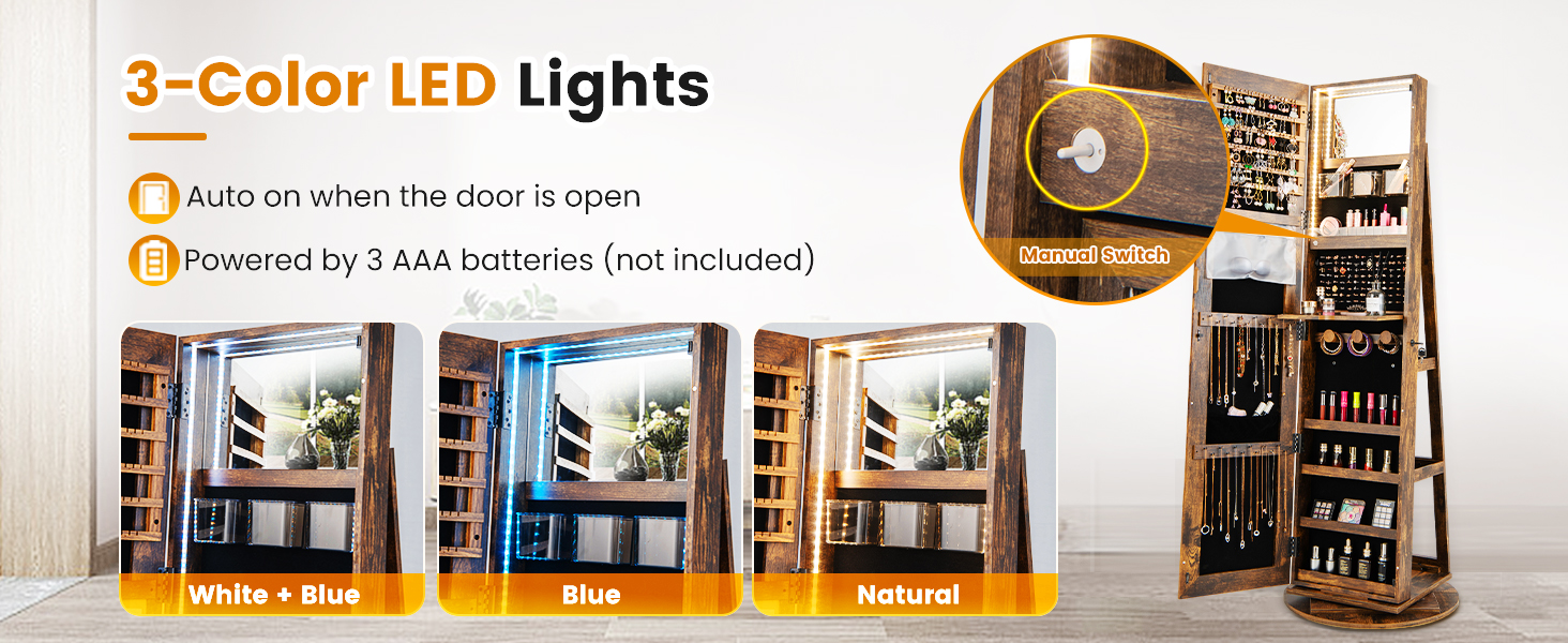 led jewelry cabinet
