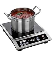 ChangBERT Induction Cooktop, Portable Cooker, Large 8” Heating Coil, 18/10 Stainless Steel Commer...