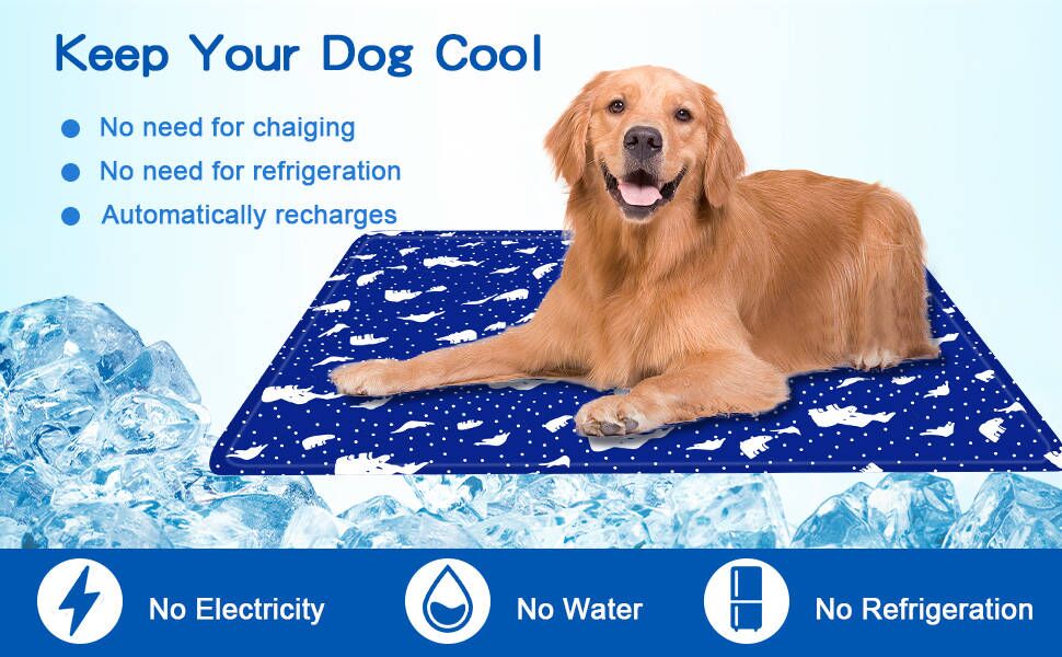 Pet Zzz 90x60cm Dog Cooling Mat, Large Pet Cooling Bed, NonToxic Gel