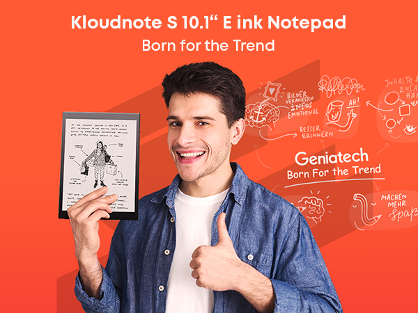 Kloudnote S 10.1” E ink Notepad - phone version