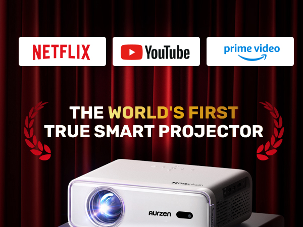 Aurzen EAZZE D1 プロジェクター 本体 ホワイト Aurzen EAZZE D1 Portable Smart Projector | 1080p HD | Home