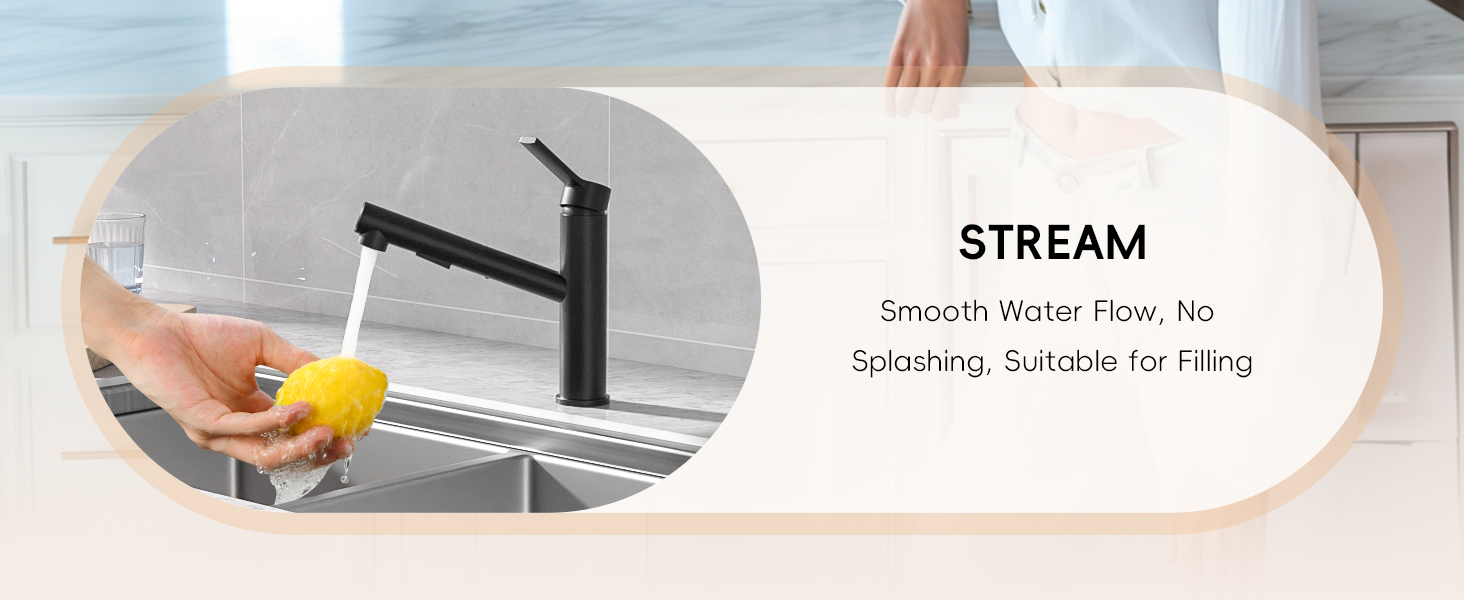 Black RV Kitchen Faucet with Pull Down Sprayer