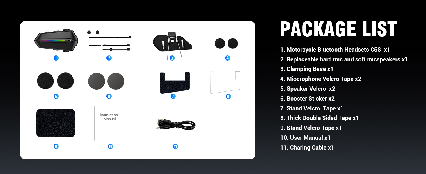 C5S Motorcycle Bluetooth Headsets