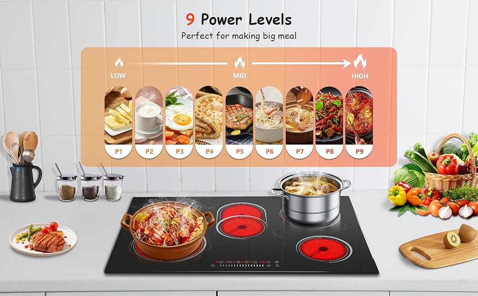 30 inch electric cooktop 5 burner