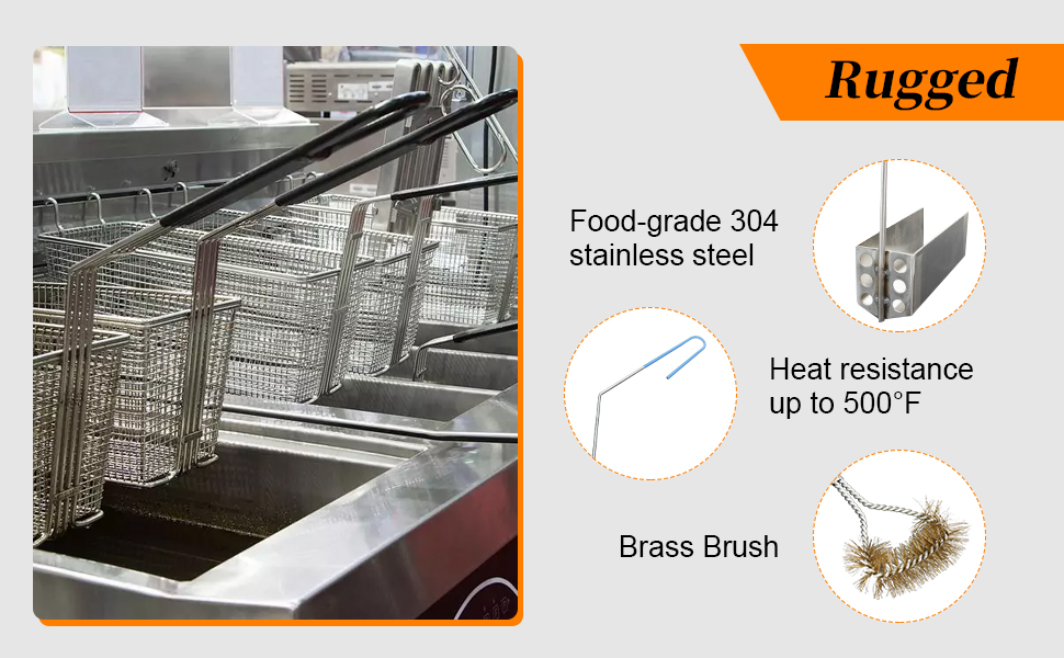 4IN1 Fryer Cleaning Tools, L Shaped Fryer Cleaning Brush