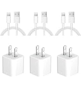 iPhone Charger [Apple MFi Certified] 3Pack USB Charger Block with 6ft USB A to Lightning Cable Co...