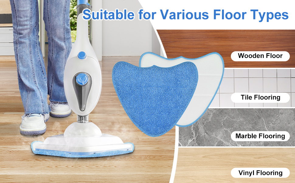 GFRED 3 Pack Microfiber Steam Mop Head Pads Replacement, Compatible