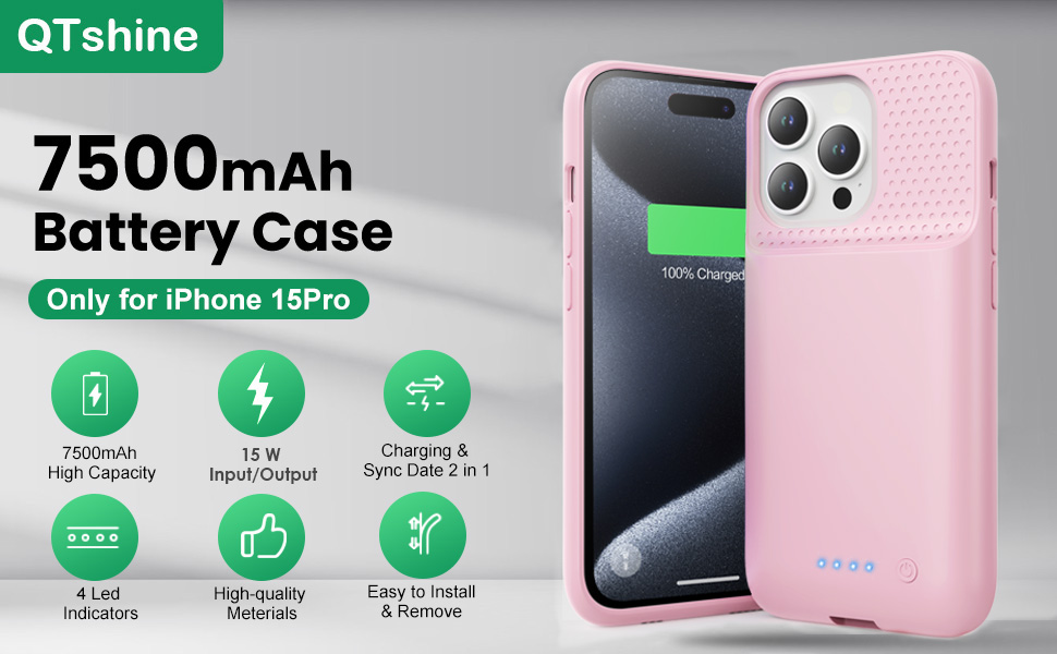 Apple iPhone 15 ピンク 99%バッテリー Amazon.com: 15W Fast Charging Battery Case for iPhone 15 Pro