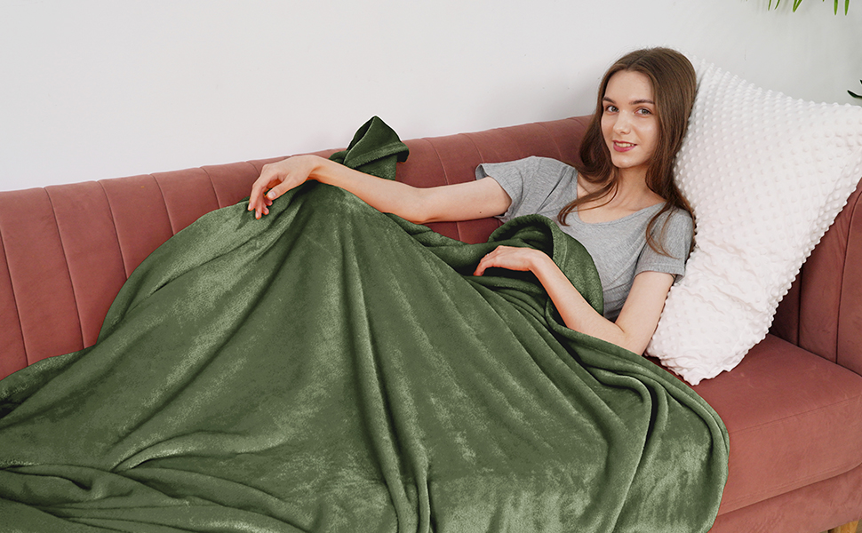 PHF Ultra Soft Fleece Blanket Queen Size, No Shed No