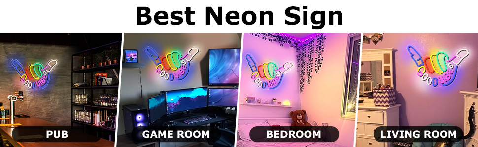 neon signs，neon signs for wall decor，good vibes neon sign
