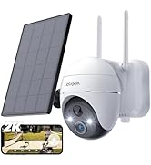 ieGeek Security Camera Outdoor, 2K Wireless WiFi 360°PTZ Camera, Solar Battery Powered Surveillan...