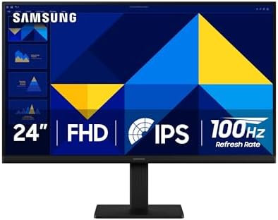 Samsung 24 (S30GD) Essential Monitor with IPS Panel and Tilt Only Stand. 100Hz Refresh Rate. Erg...