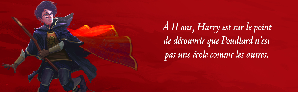 Text reads: As 11-year-old Harry is about to discover, Hogwarts is no ordinary school.