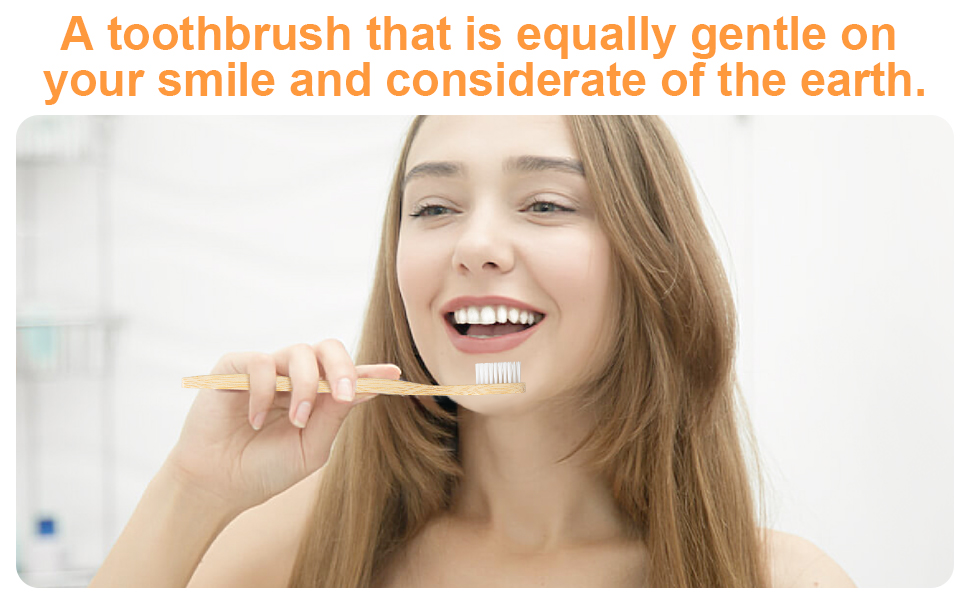 Bamboo toothbrush flossing bristles 1
