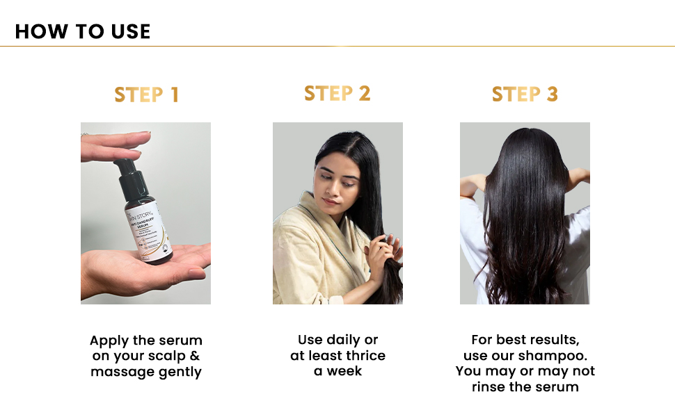 The Skin Story Anti-Dandruff Serum | Clean and Russian-free skulls | Reduces bunch, skull dryness and irritation. Promises healthy hair growth. Saniscalp & Evosina Gp Green | Non-Rasila | All hair types Effective skull treatment serum reduces dandruff and maintains the skull comfort throughout the day