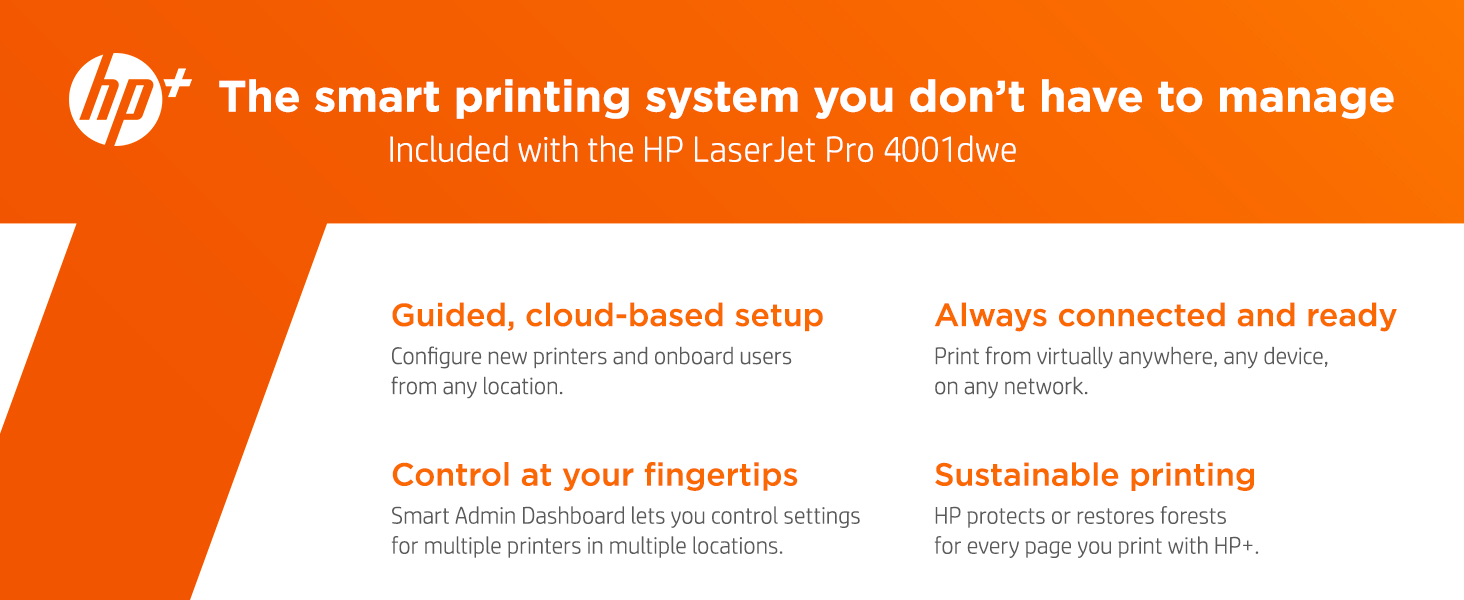 HP+ smart printing system easy cloud setup print from anywhere sustainable printer forest first