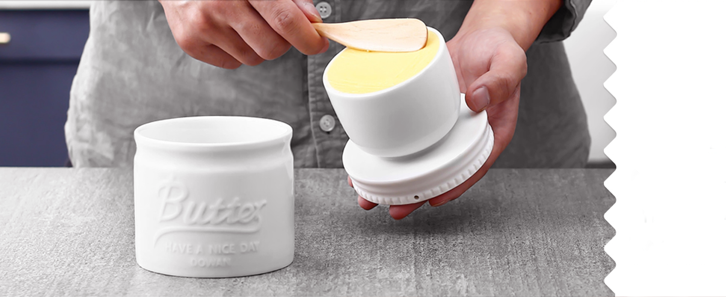 Amazon.de DOWAN Porzellan Butter Keeper Crock, Französische Butterdose