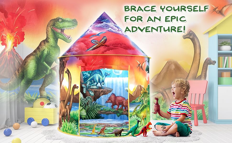 W&O Dinosaur Discovery Play Tent with Roar Button, an Extraordinary