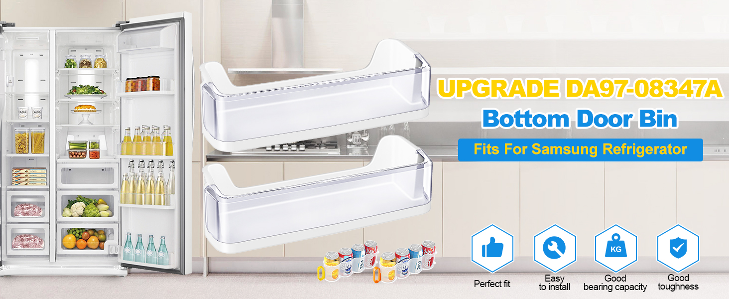 UPGRADED DA9708347A Refrigerator Door Shelf Bin Compatible with Samsung