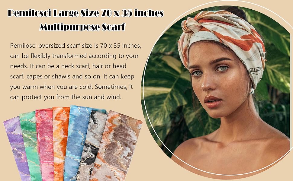 Soft Scarf for Women Girls Boho Large Lightweight Scarves Shawls Wraps for Four Seasons 
