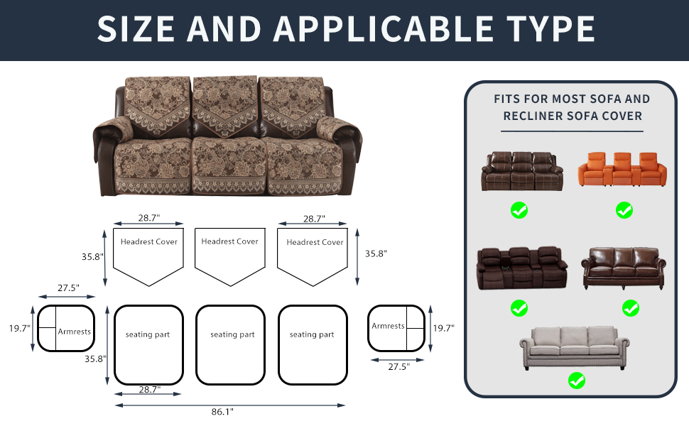 LUFEIJIASHI Waterproof Recliner Sofa Covers NonSlip