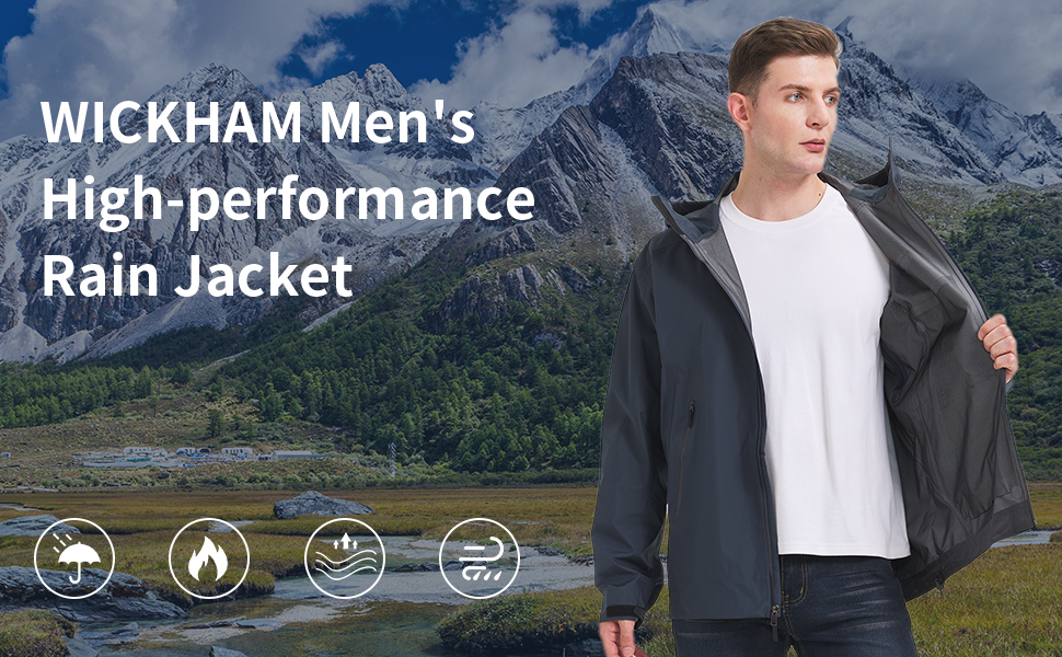 Amazon.com: WICKHAM Men's High-performance Rain Jacket