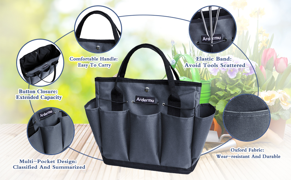 Ardermu Garden Tool Bag Garden Tool Storage Bag Garden Tools Bag