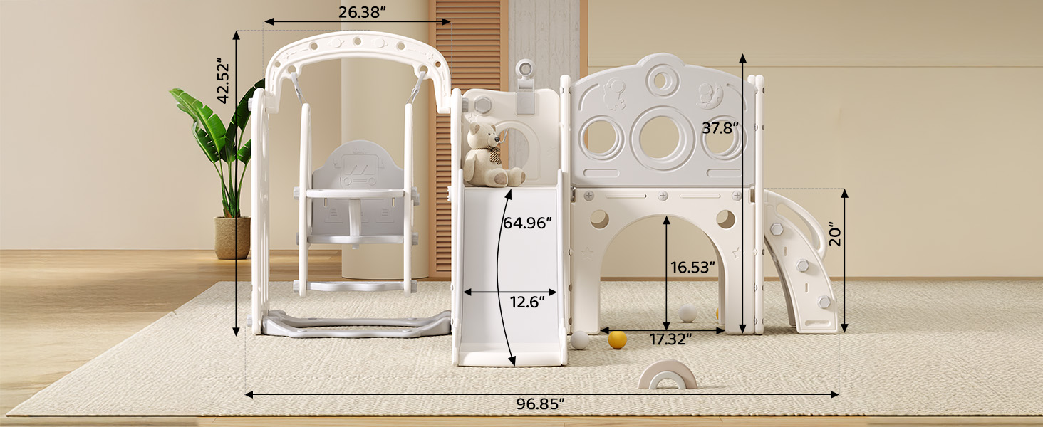 DOREROOM Toddler Slide, Swing and Slide for Toddlers Kids