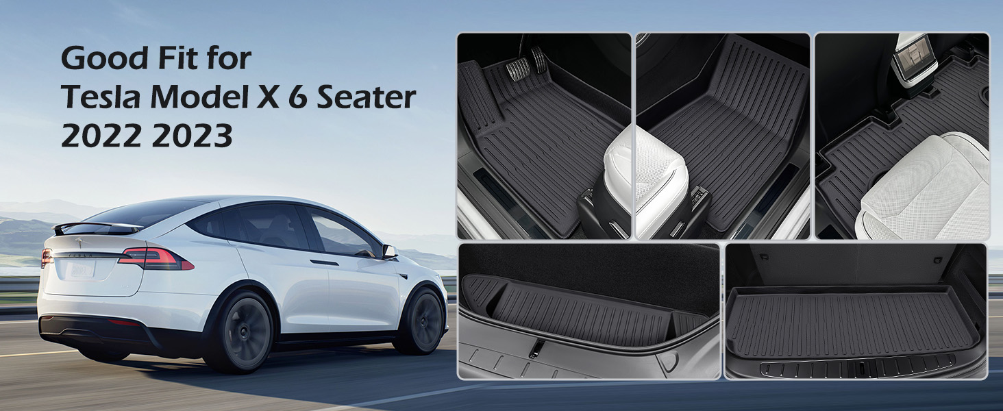 TAPTES 7 PCS Tesla Model X Floor Mats 6 Seater 2023 2022