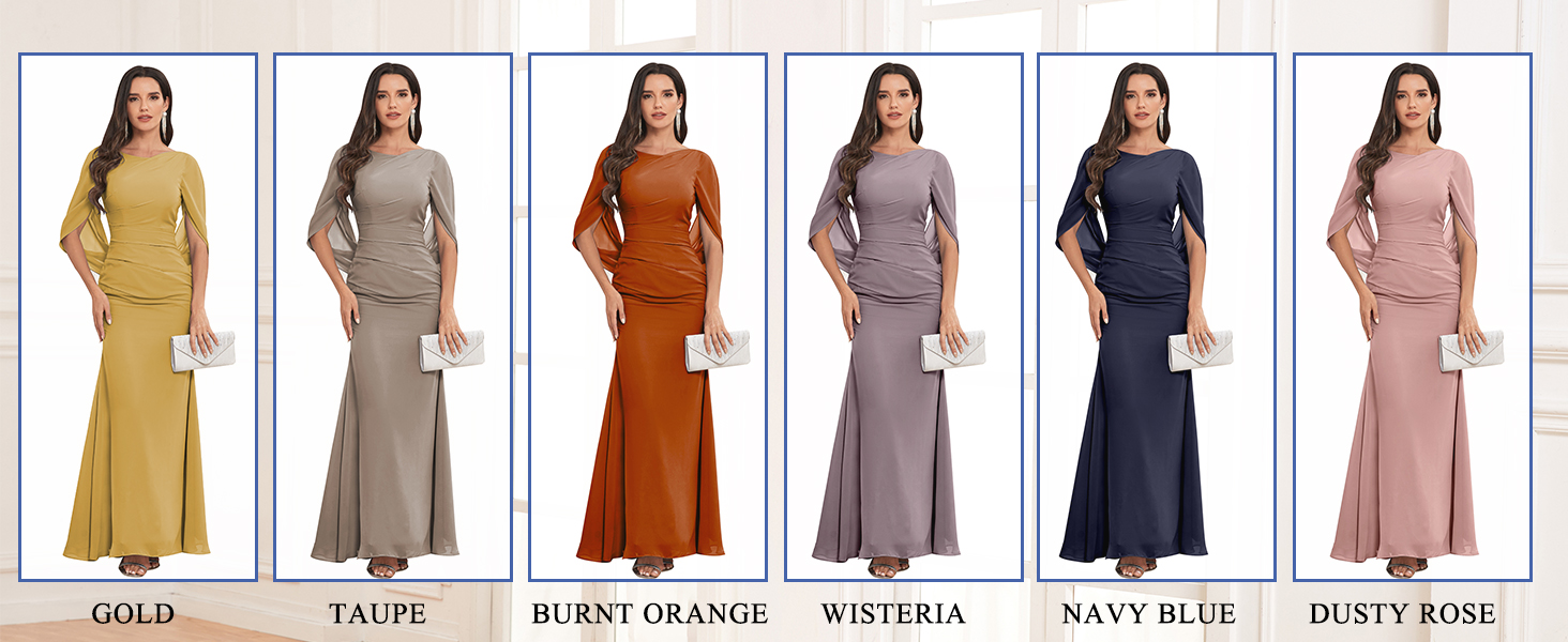 chiffon mermaid mother of the bride dresses for women