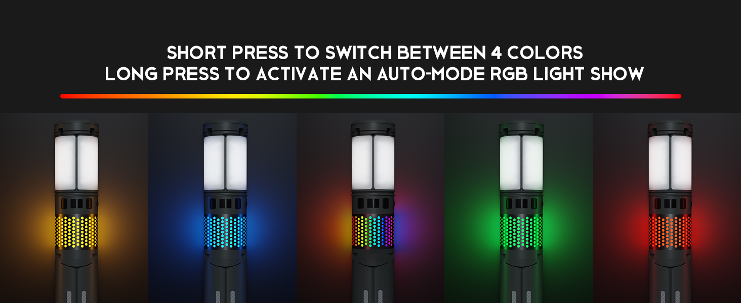 RGB camping light ambient lighting perfect atmosphere for night camping lantern