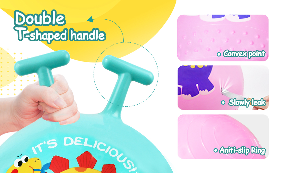 Inhahland Hopper Ball, Kids Bouncy Exercise Ball with Handles, Outdoor