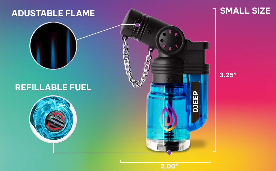 DJEEP Turbo Mini Butane Torch Lighter, Wind Resistant