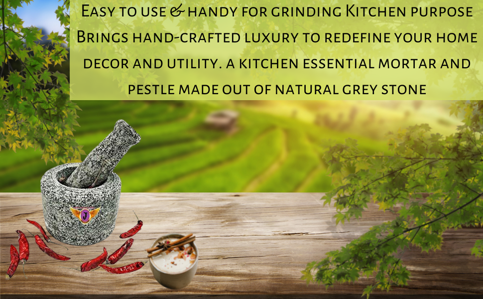 Buy Jayam Traditional Heavy Stone Mortar and Pestle/Medium/Khal Dasta