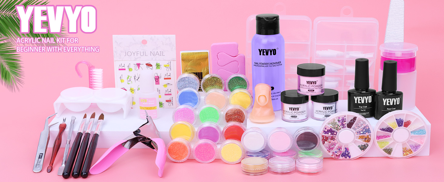 YEVYO Acrylic Nail Kit, Nail Kit for Beginners with