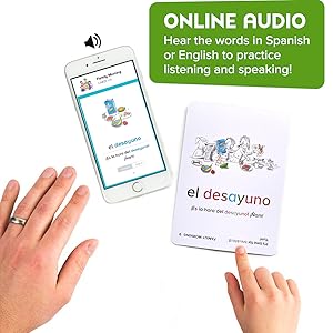 Spanish flash cards for kids with online audio