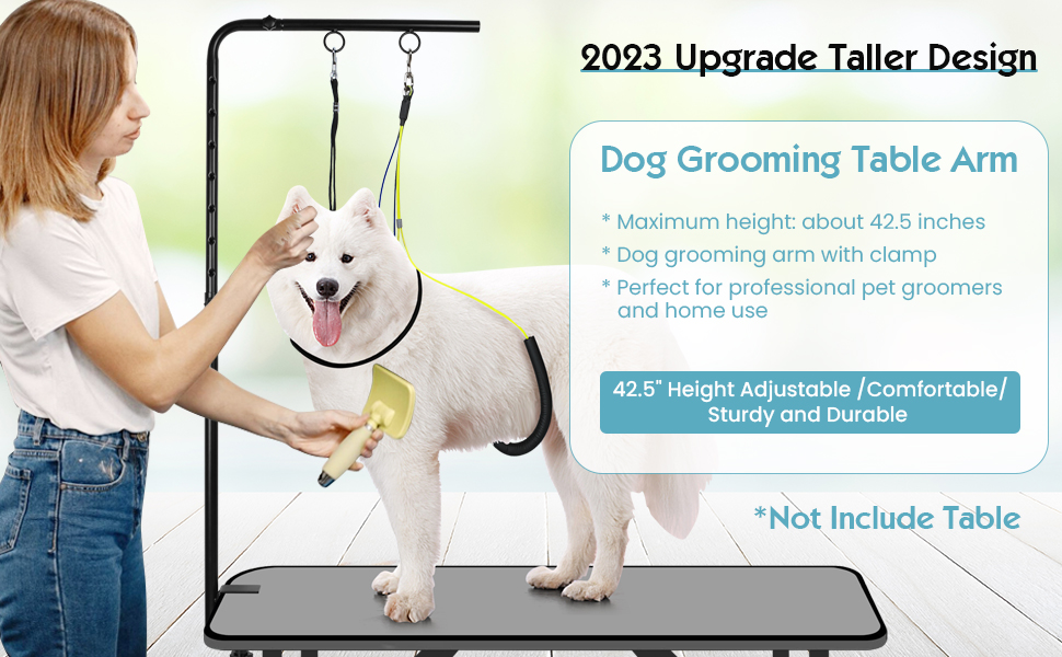 WeGXY Dog Grooming Table Arm, 42.5" Height Adjustable Dog